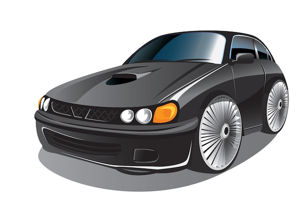 Premium Vector Black Sedan Sport Car Cartoon