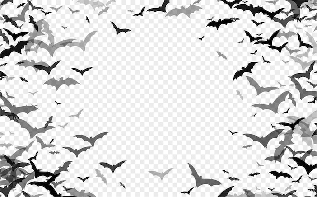 Free Vector | Black silhouette of bats isolated on transparent background