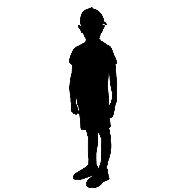 Premium Vector | Black silhouette of a child on a white background ...