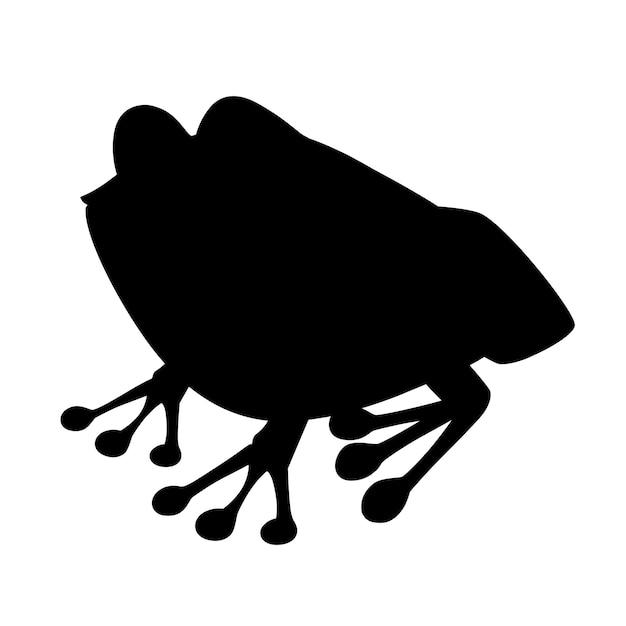 Premium Vector | Black silhouette cute smiling frog sitting on ground ...