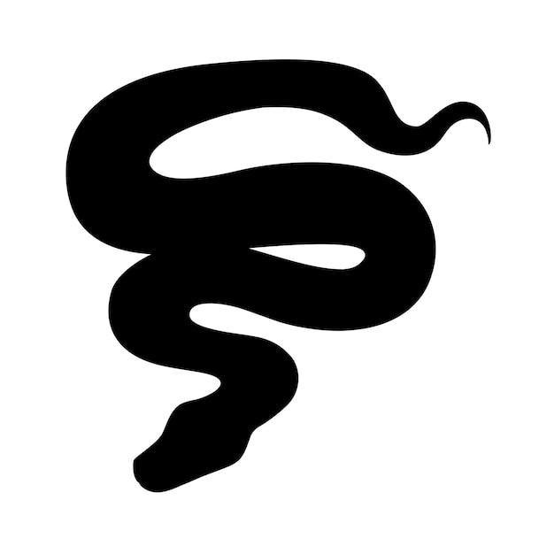 Premium Vector | Black silhouette snake cartoon animal design flat ...