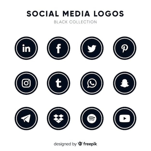 Free Vector Black Social Media Logos