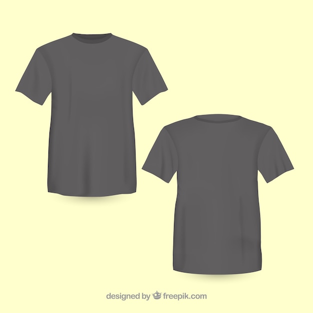 Download Black t-shirt front and back | Free Vector