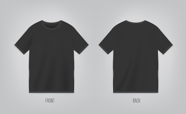半袖の黒のtシャツテンプレート | プレミアムベクター