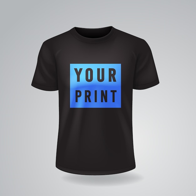 Download Premium Vector | Black t-shirts with short sleeves mock up
