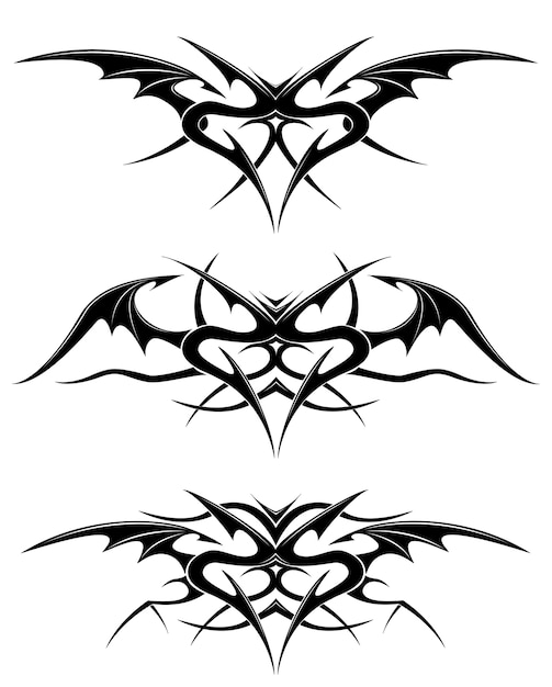 Premium Vector | Black tattoo set isolated on white