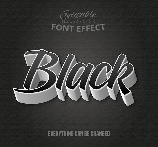 Premium Vector | Black text, editable font effect