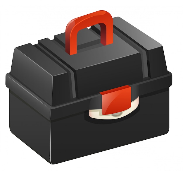 Download Free Vector | Black tool box with red handle