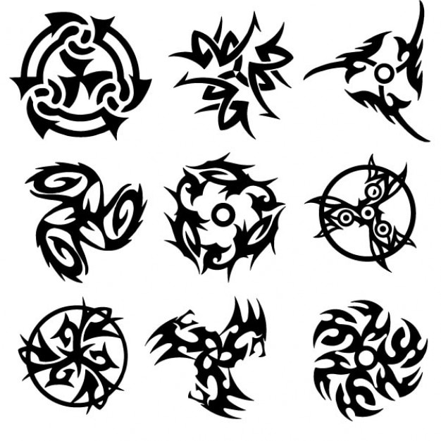 Free Vector | Black tribal tattoo collection vector