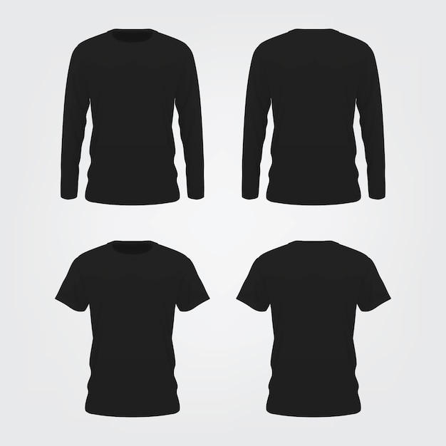 Black tshirt mock up on white background Premium Vector