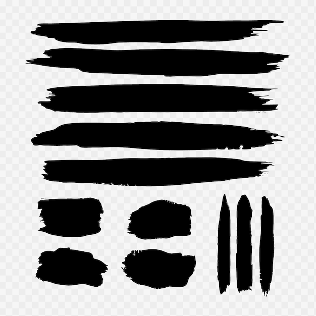 Download Black watercolor brush stroke collection | Free Vector