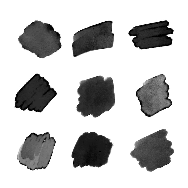 Download Black watercolor brush stroke collection Vector | Free Download