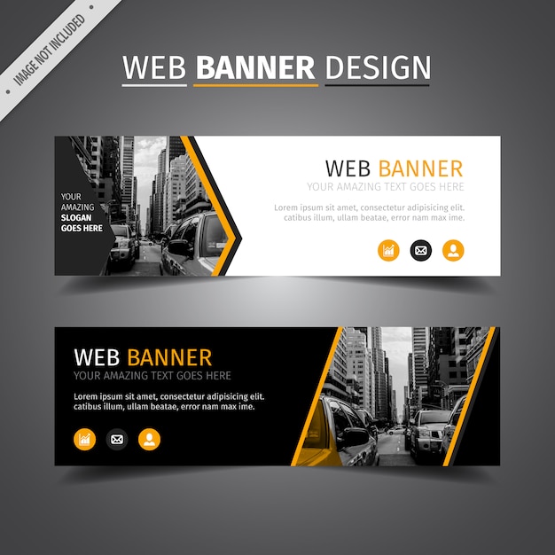 Black web banner design Vector | Free Download