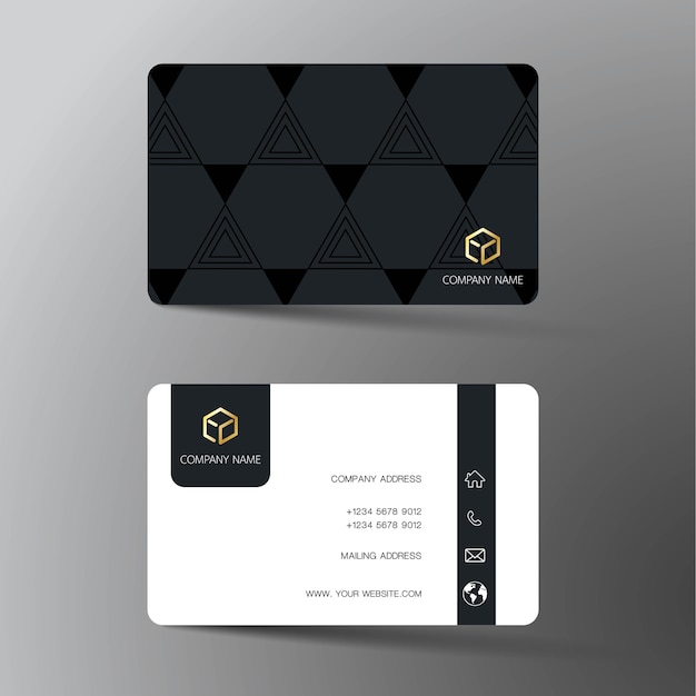 Premium Vector Black And White Business Card Design