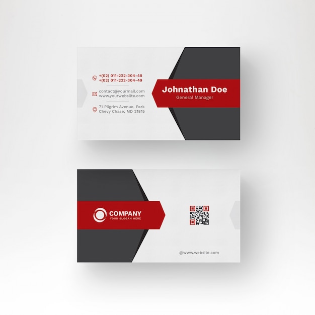 Download Free Black And White Business Card With Red Details Premium Vector Use our free logo maker to create a logo and build your brand. Put your logo on business cards, promotional products, or your website for brand visibility.