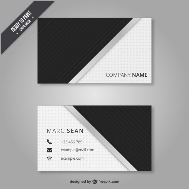 Free Vector Black And White Business Card