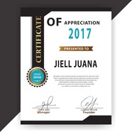 Free Vector Black And White Certificate Template 