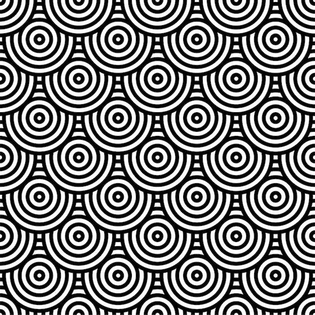 Black and white circle pattern for background Premium Vector