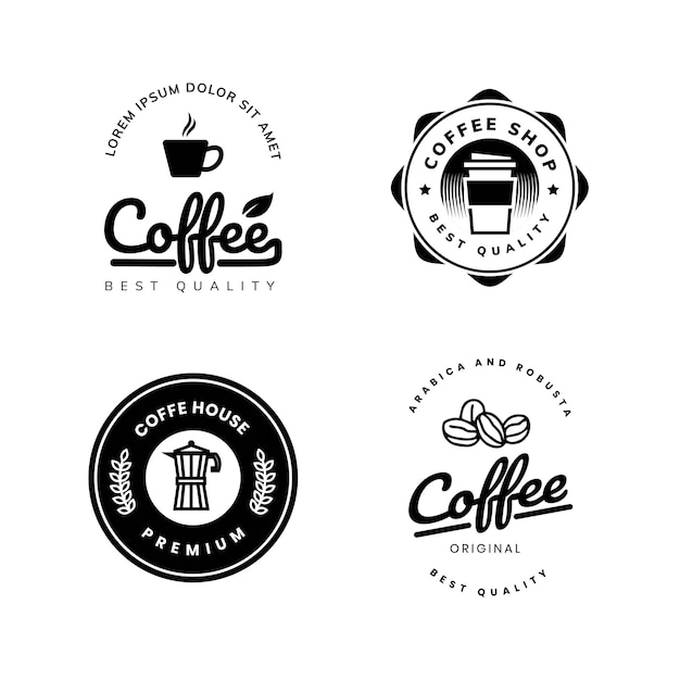 Premium Vector Black White Coffee Logo Template Design