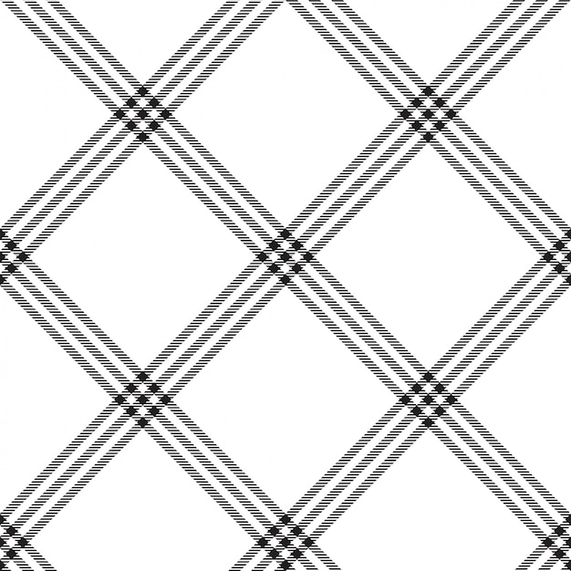 Premium Vector | Black white color plaid seamless pattern