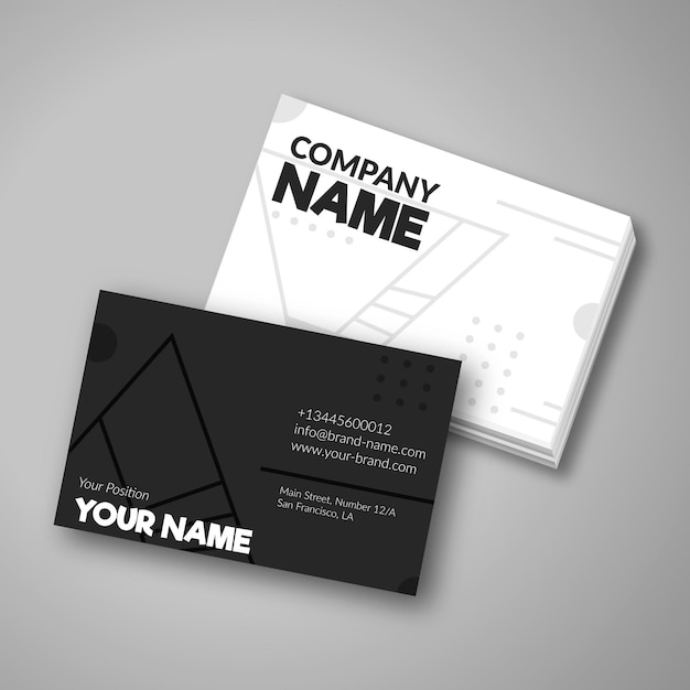 Download Free Download This Free Vector Black And White Company Card Use our free logo maker to create a logo and build your brand. Put your logo on business cards, promotional products, or your website for brand visibility.