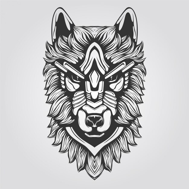 Download Free Black And White Decorative Wolf Line Art Premium Vector Use our free logo maker to create a logo and build your brand. Put your logo on business cards, promotional products, or your website for brand visibility.