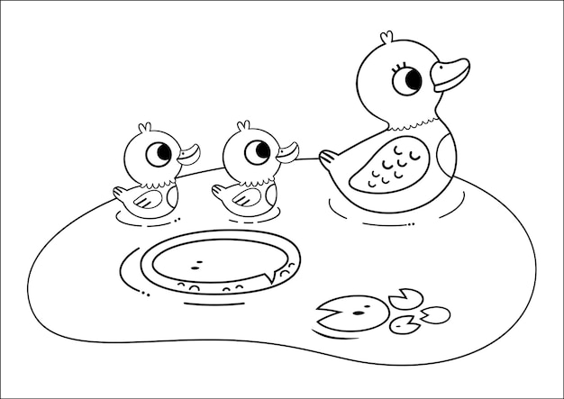 ducklings clipart black and white