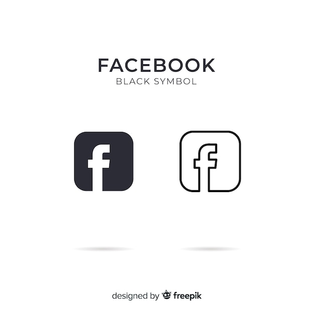 Premium Vector Black And White Facebook Symbol