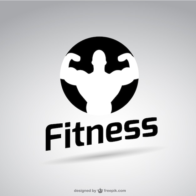 Black And White Fitness Logo Free Vector