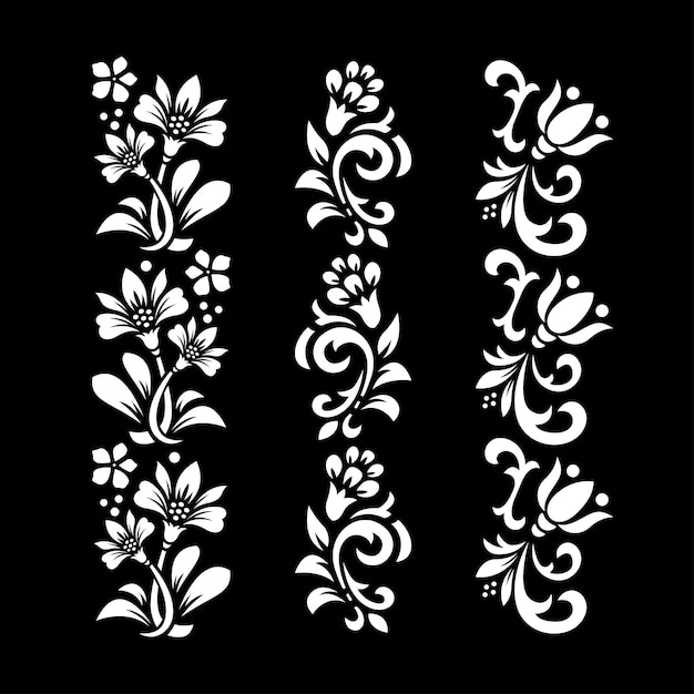 Download Black and white flower design | Premium Vector