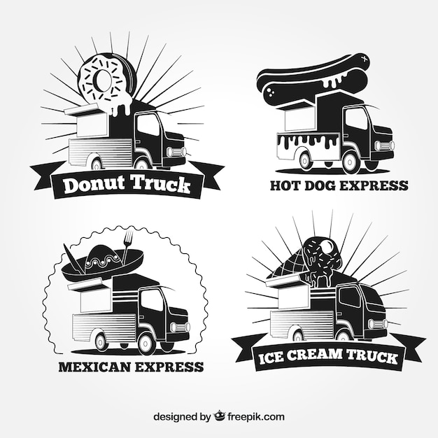 Download Free Black And White Food Truck Logo Collection Free Vector Use our free logo maker to create a logo and build your brand. Put your logo on business cards, promotional products, or your website for brand visibility.