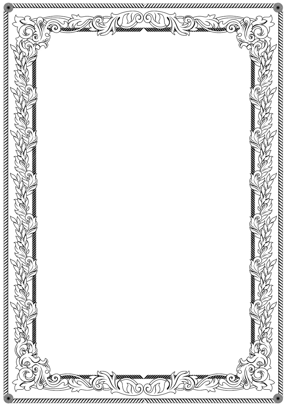 Premium Vector | Black and white frame border for diploma