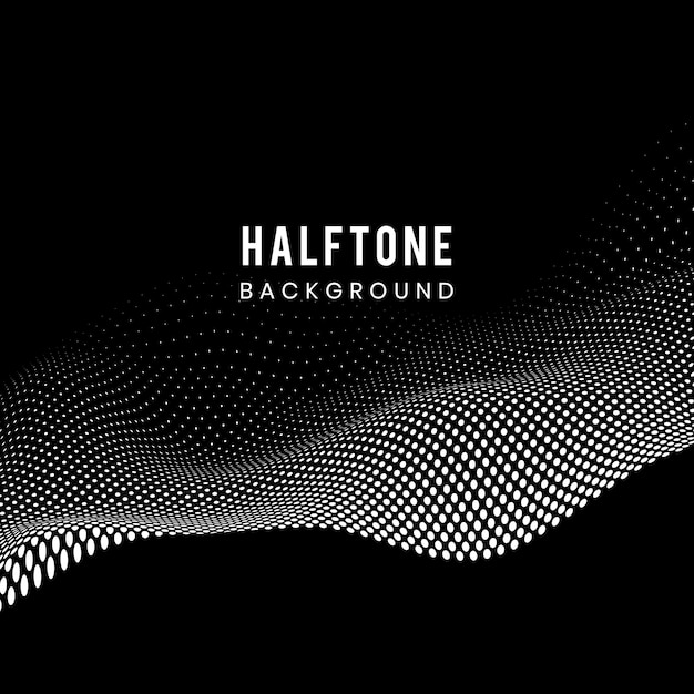 Black and white halftone background vector Free Vector