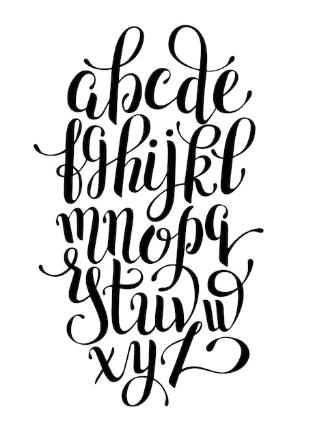 Premium Vector | Black and white hand lettering alphabet design ...