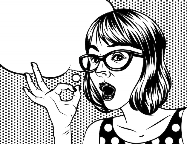 Premium Vector | Black and white illustration in comic art style of