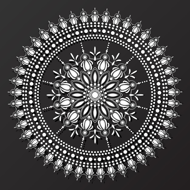 Download Premium Vector | Black and white lace mandala design ...