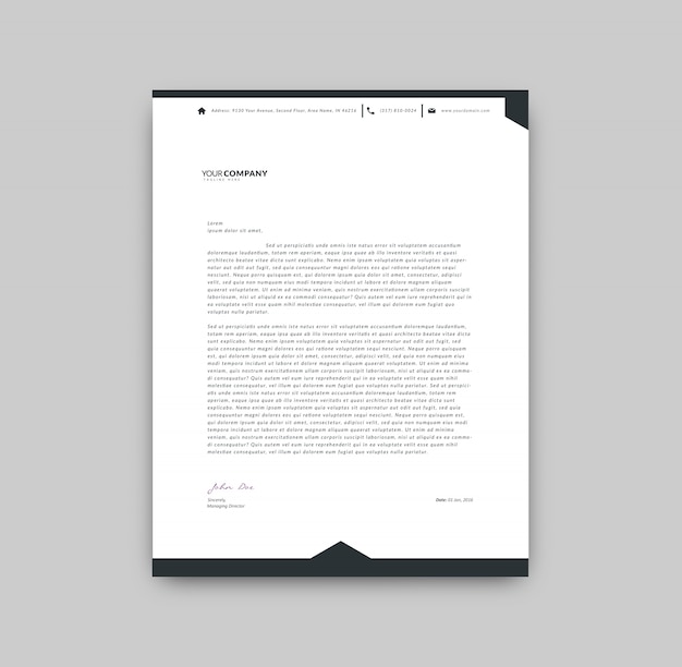 free-vector-black-and-white-letterhead-template