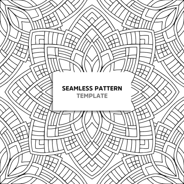 Premium Vector | Black and white mandala seamless pattern