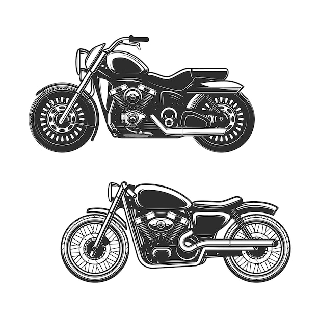 Premium Vector | Black and white motorcycles