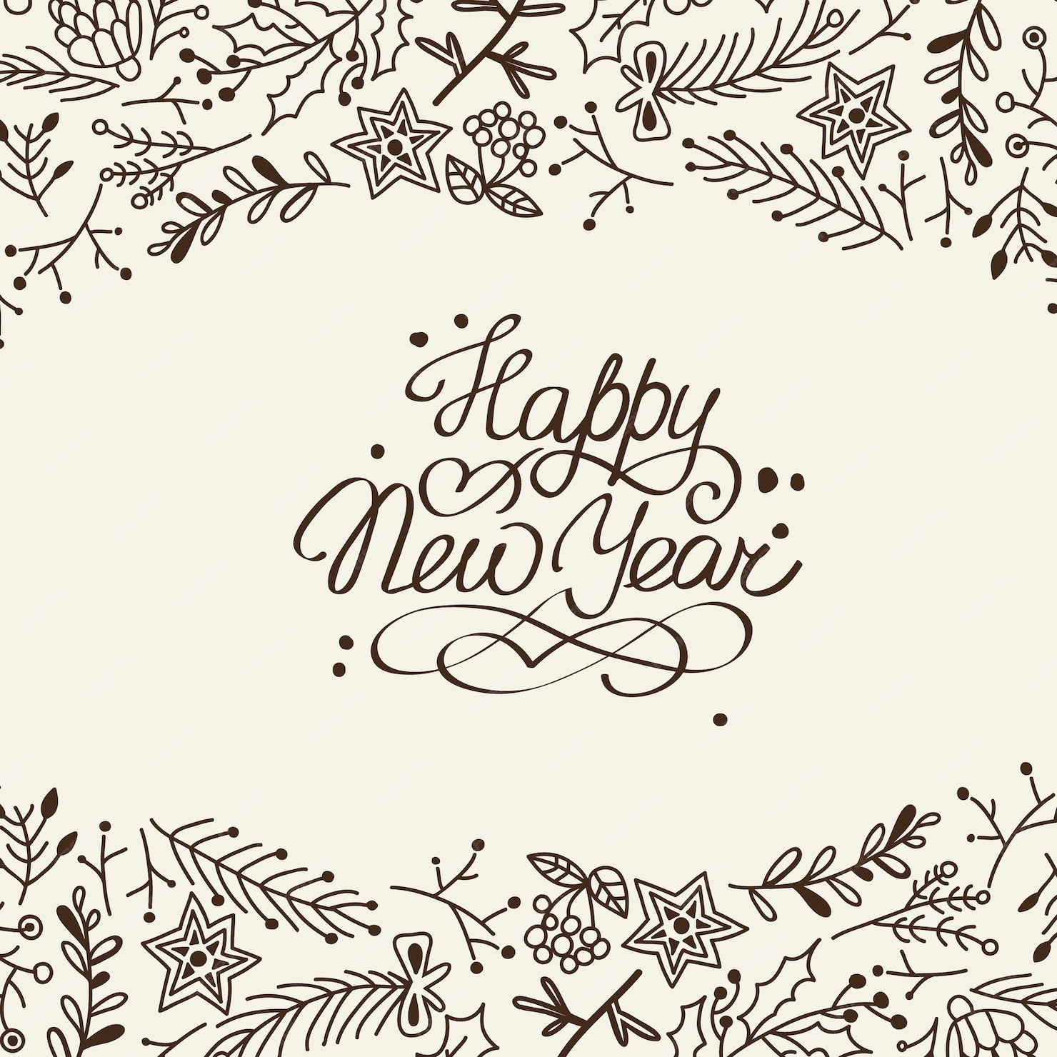 Free Vector | Black and white new year card