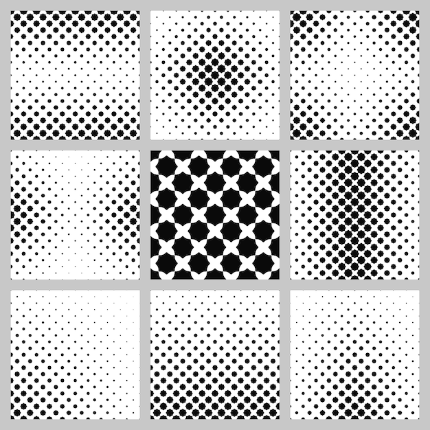 Free Vector Black and white octagon pattern background set
