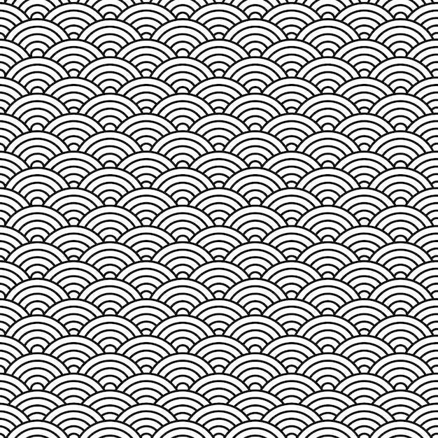 Premium Vector Black and white oriental chinese seamless pattern.