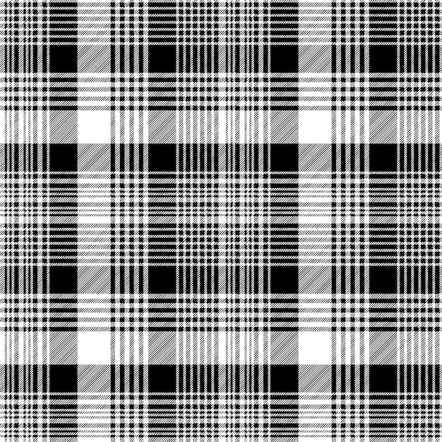 Premium Vector Black White Plaid Checked Seamless Pattern 1084