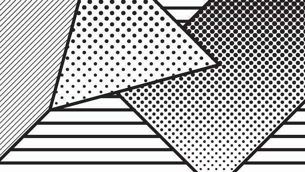 Premium Vector Black And White Pop Art Geometric Pattern Material