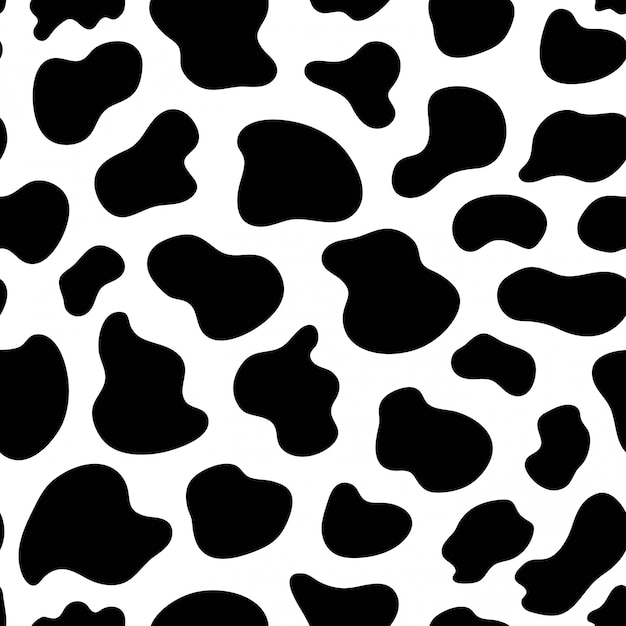 Download Black and white seamless pattern with cow texture. black ...