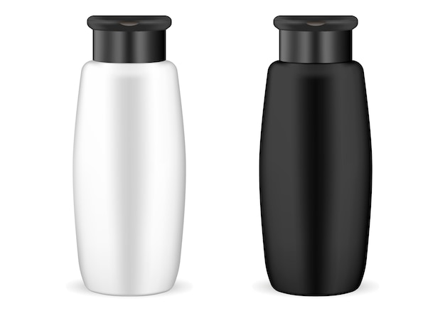 Download Black and white shampoo cosmetic bottle mockup set Vector | Premium Download