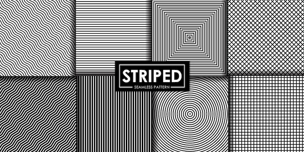 Black and white striped seamless pattern Premium Vector