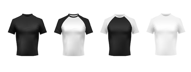 Download Free Vector | Black and white t-shirt mockup