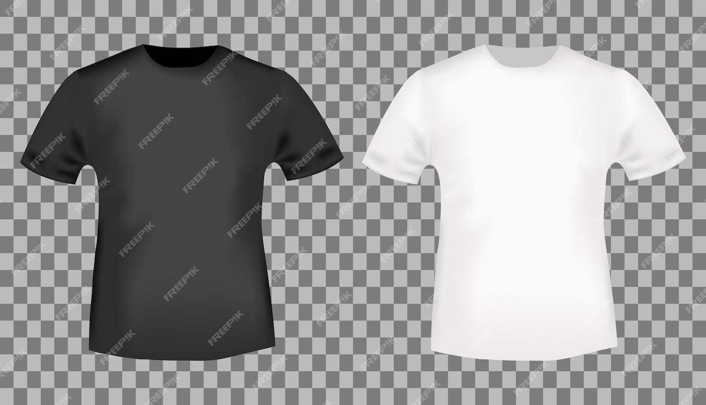 Premium Vector | Black and white t-shirt template