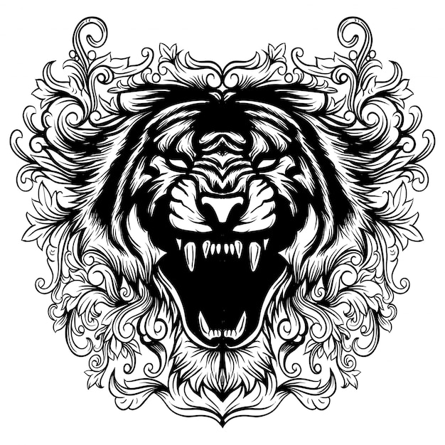 Download Free Black And White Tiger Head Floral Art Premium Vector Use our free logo maker to create a logo and build your brand. Put your logo on business cards, promotional products, or your website for brand visibility.